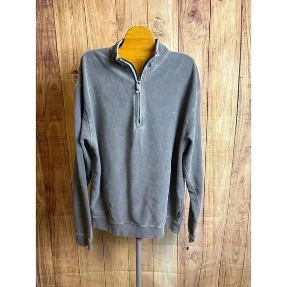 Woolrich Men's Ribbed Quarter Zip Pullover Gray Size L - Picture 1 of 8